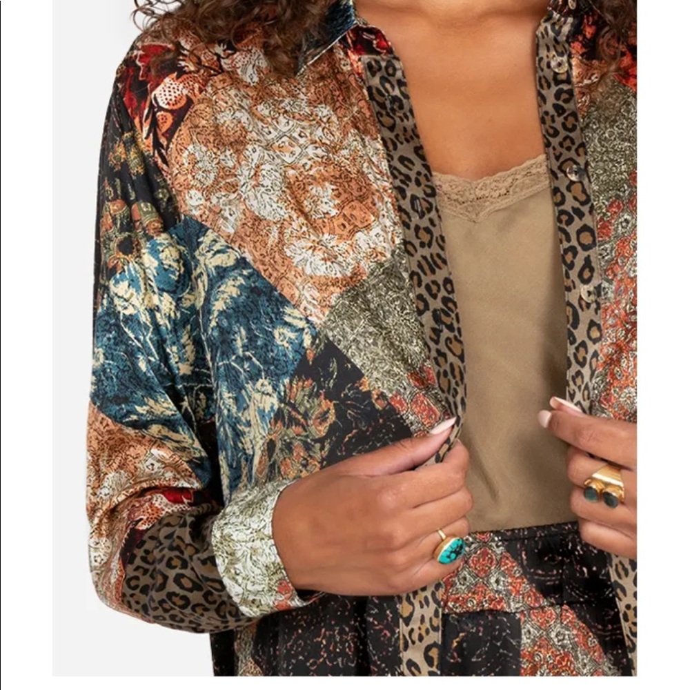 Johnny Was Patchwork Shirt - Velvet/Silk - Picture 3 of 11